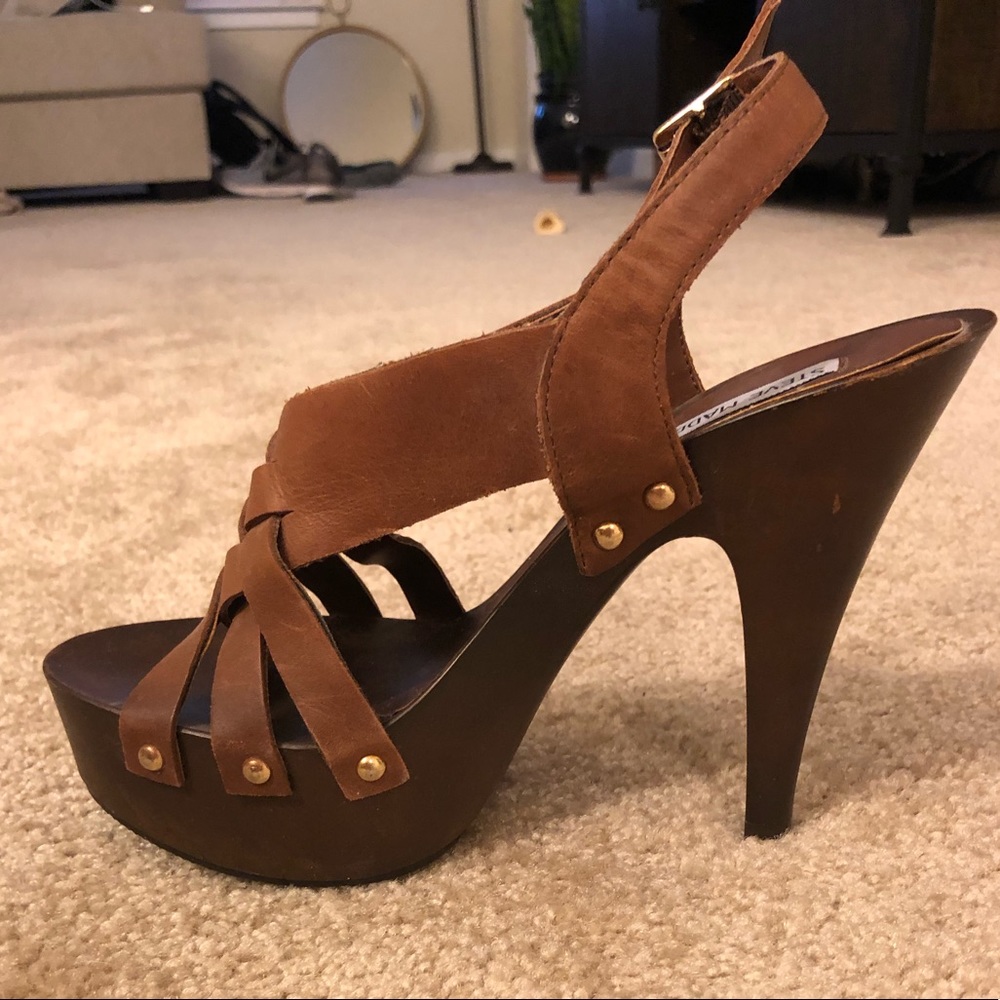 Brown platform 5 inch Steven madden heels